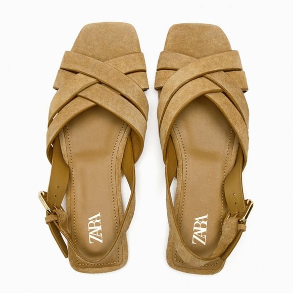 NWT ZARA SUEDE FISHERMAN SANDALS SANDY BROWN - REF 2518/110 8 - Picture 7 of 11